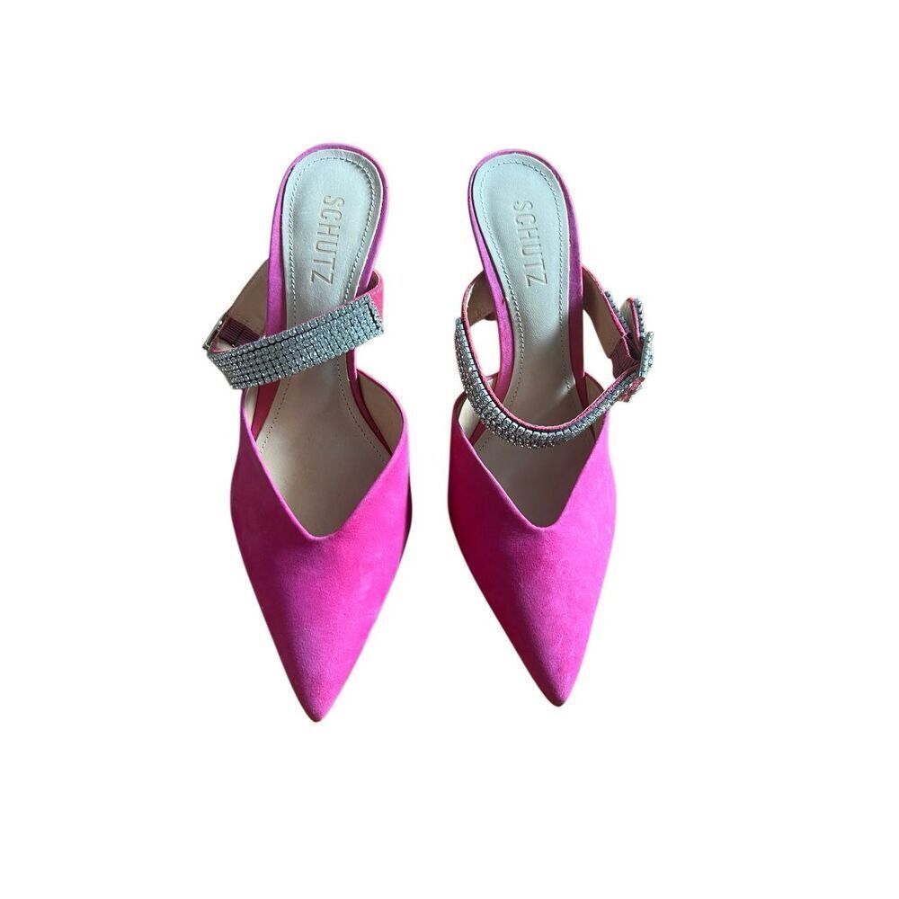 Schutz Tishara Hot Pink Pointed Toe Mule sz 7.5